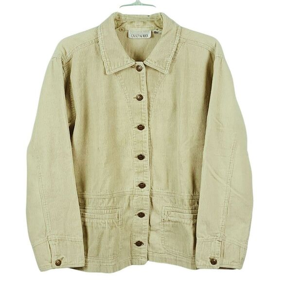 Casey & Max Women's Jacket Corduroy‎ Shacket Button Front 100% Cotton, Large - Picture 1 of 10